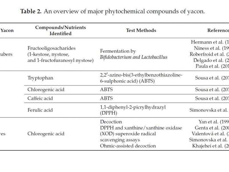 An overview of Major Phytochemical Compounds of Yacon